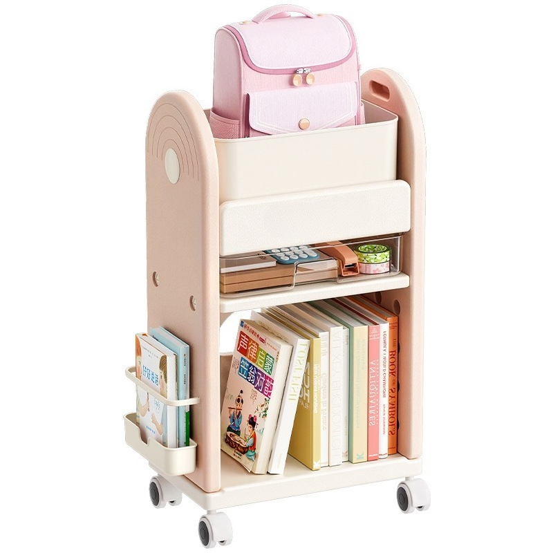 Book Cart Rolling - Multi-Tier Rolling School Bag Organizer Cart