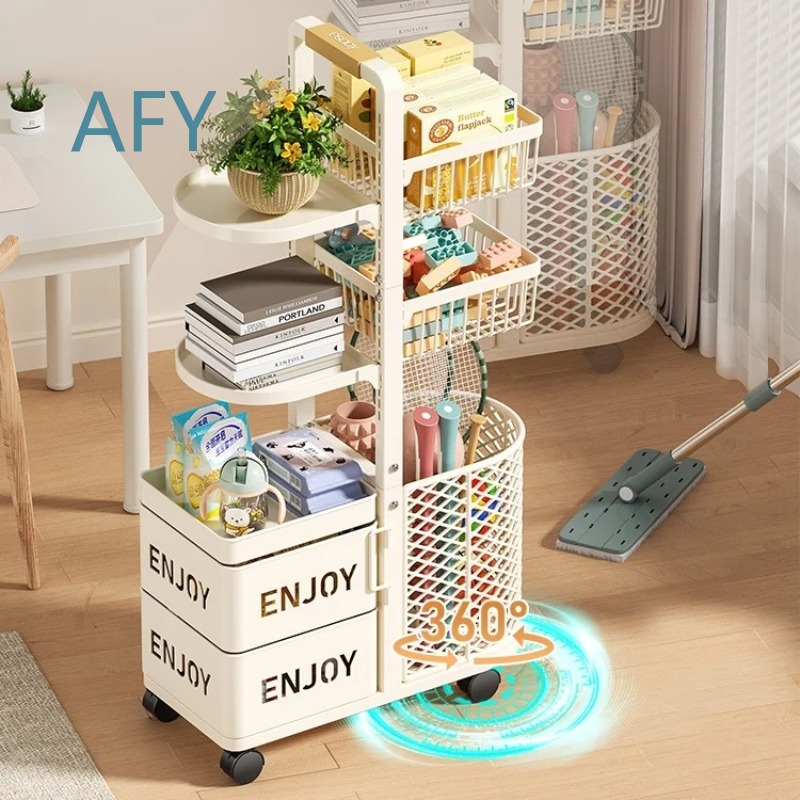 Book Cart Rolling - Multilayer Kids Toy Storage Organizer for