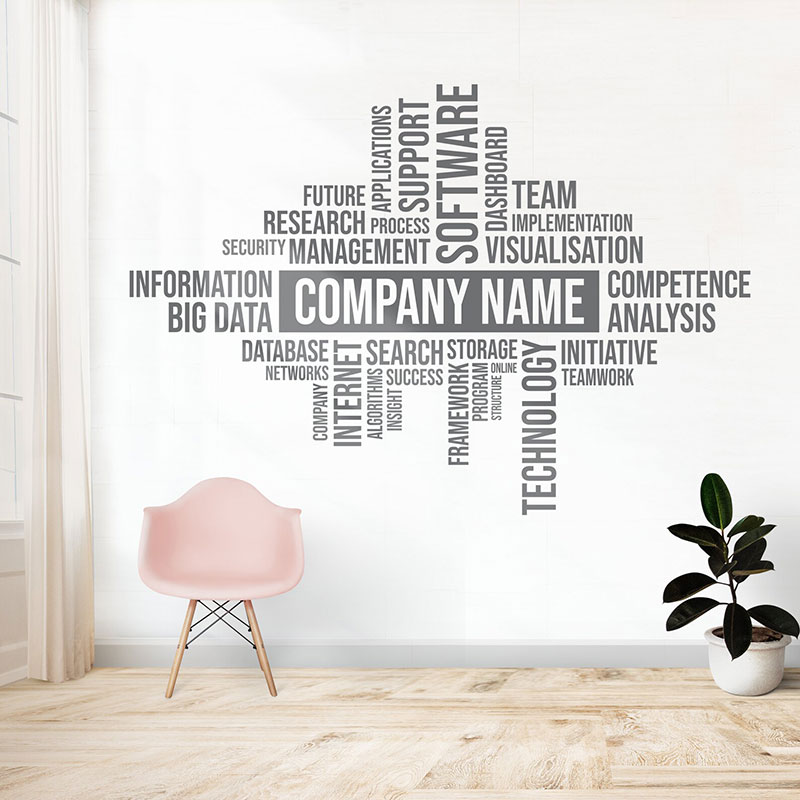 Custom Business Name Wall Deca - Office Furniture Names ulasan dan harga