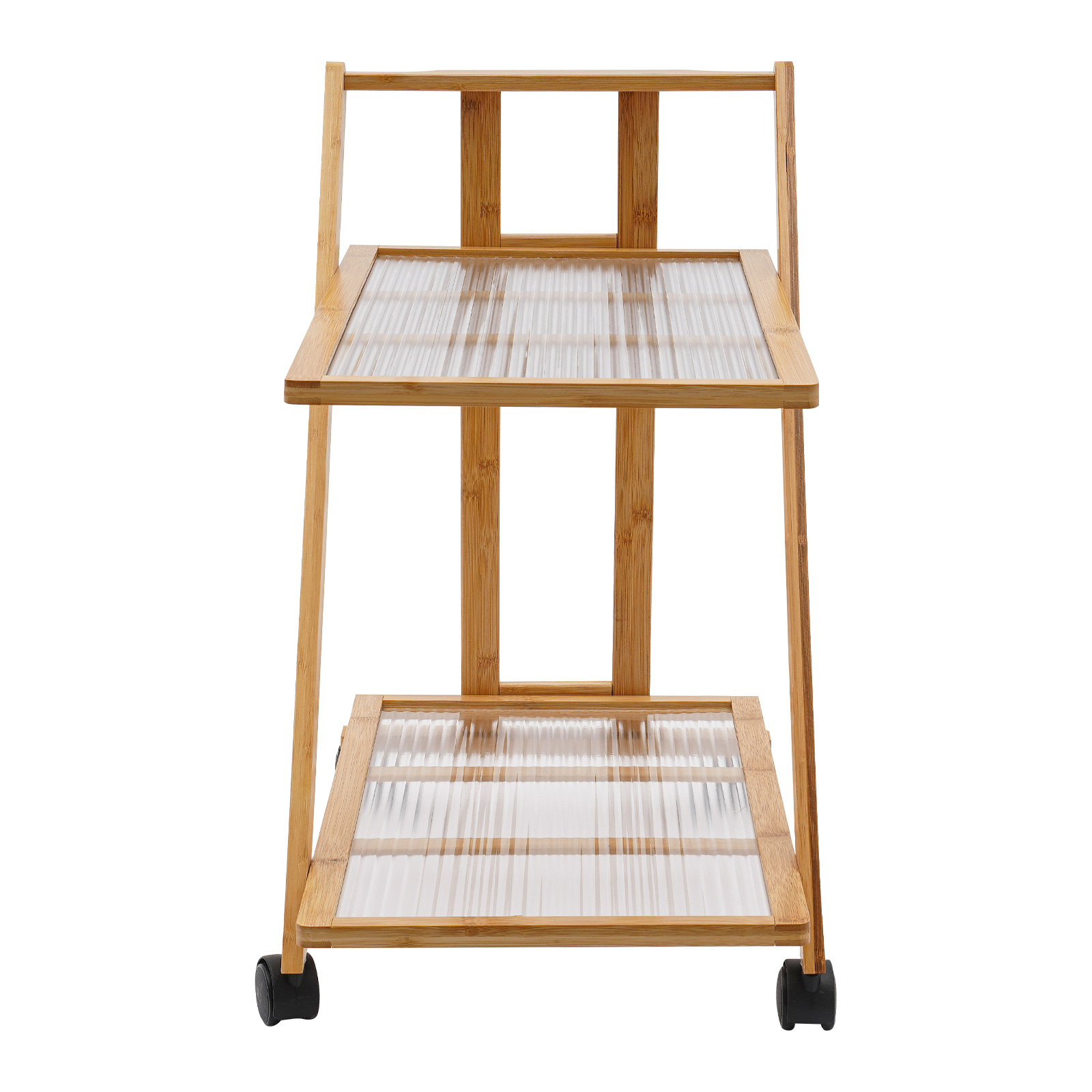 2 Tier Rolling Cart Bamboo Fol - Book Cart Rolling ulasan dan harga