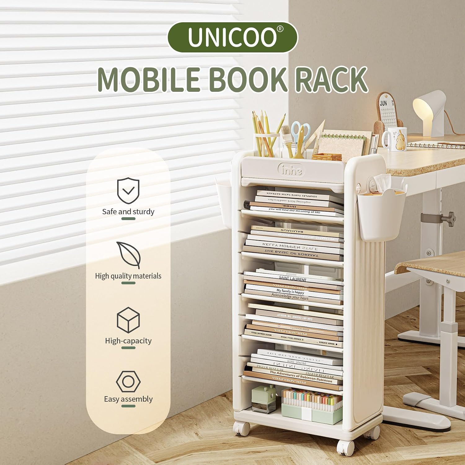 ® 7 Tier Book Cart | Mobile Bo - Book Cart Rolling ulasan dan harga