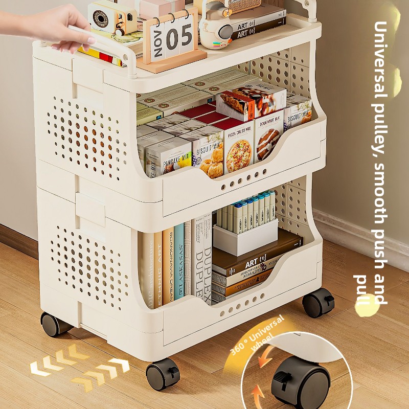 Simple Plastic Storage Shelf U - Book Cart Rolling ulasan dan harga