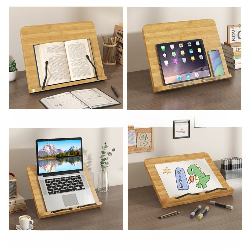 Wooden Reading Book Stand, Mul - Adjustable Laptop Table ulasan dan harga