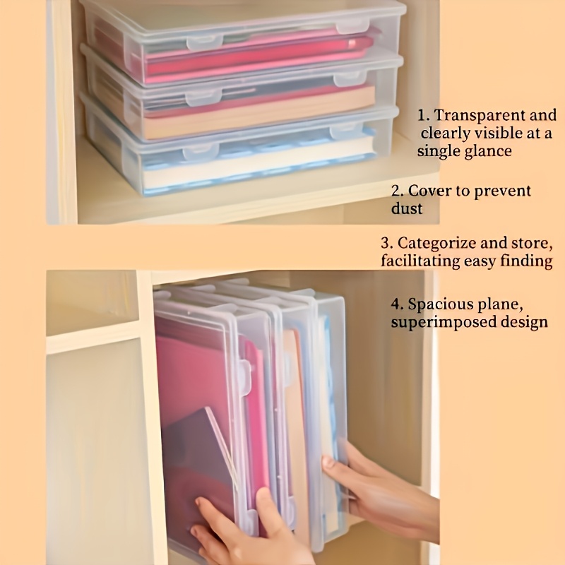 1pc A4 Large Transparent Flip  - Binder Storage Box ulasan dan harga