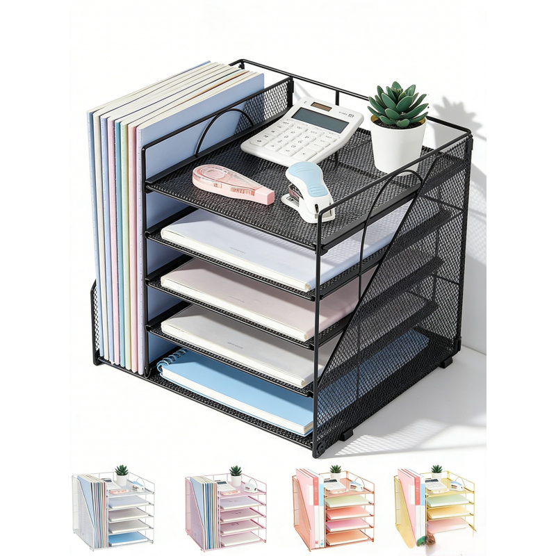 5Layer Paper File Rack Office  - Binder Storage Box ulasan dan harga