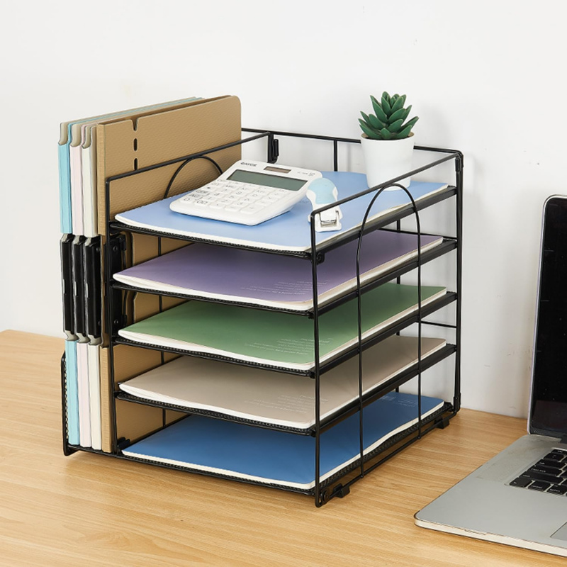 5Layer Paper File Rack Office  - Binder Storage Box ulasan dan harga