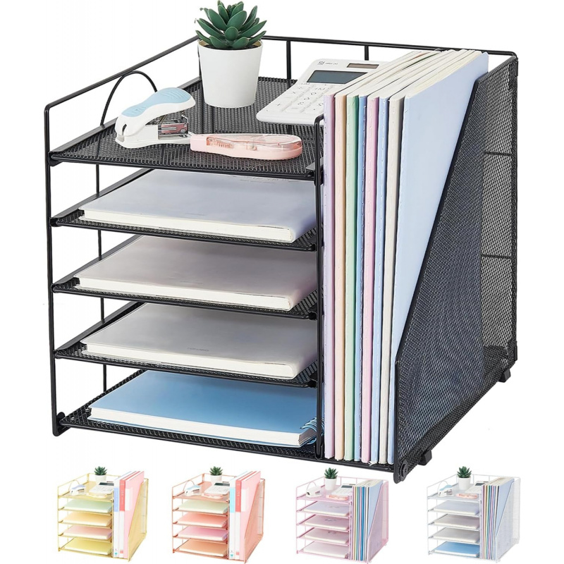 5Layer Paper File Rack Office  - Binder Storage Box ulasan dan harga