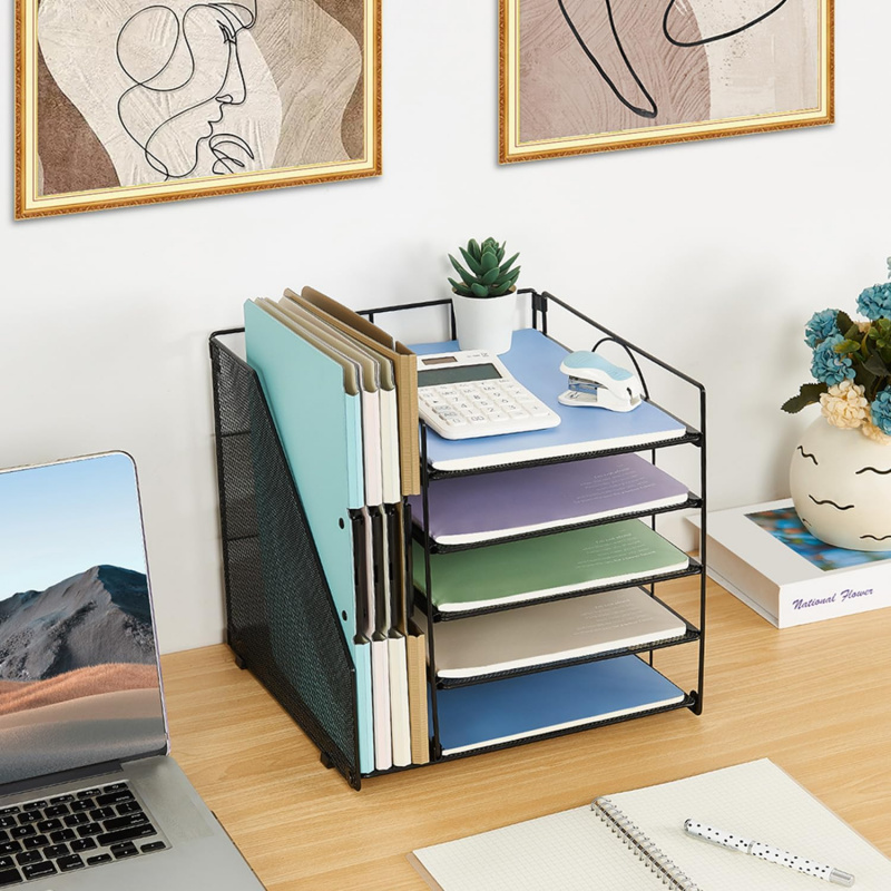 5Layer Paper File Rack Office  - Binder Storage Box ulasan dan harga