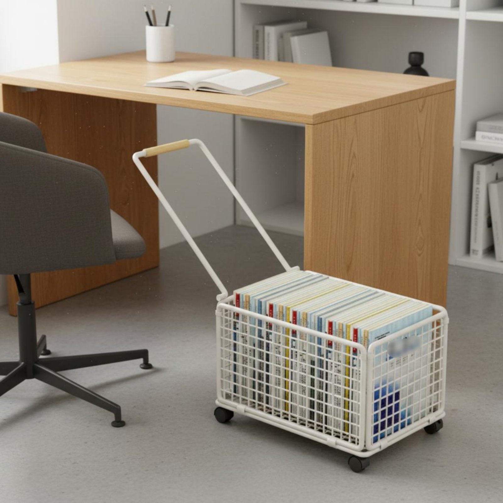 Deskside Storage Trolley With  - Book Cart Rolling ulasan dan harga