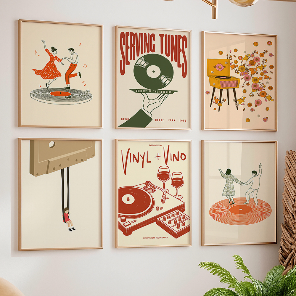 1pc Vintage Music Canvas Poste - Office Furniture For Sale ulasan dan harga