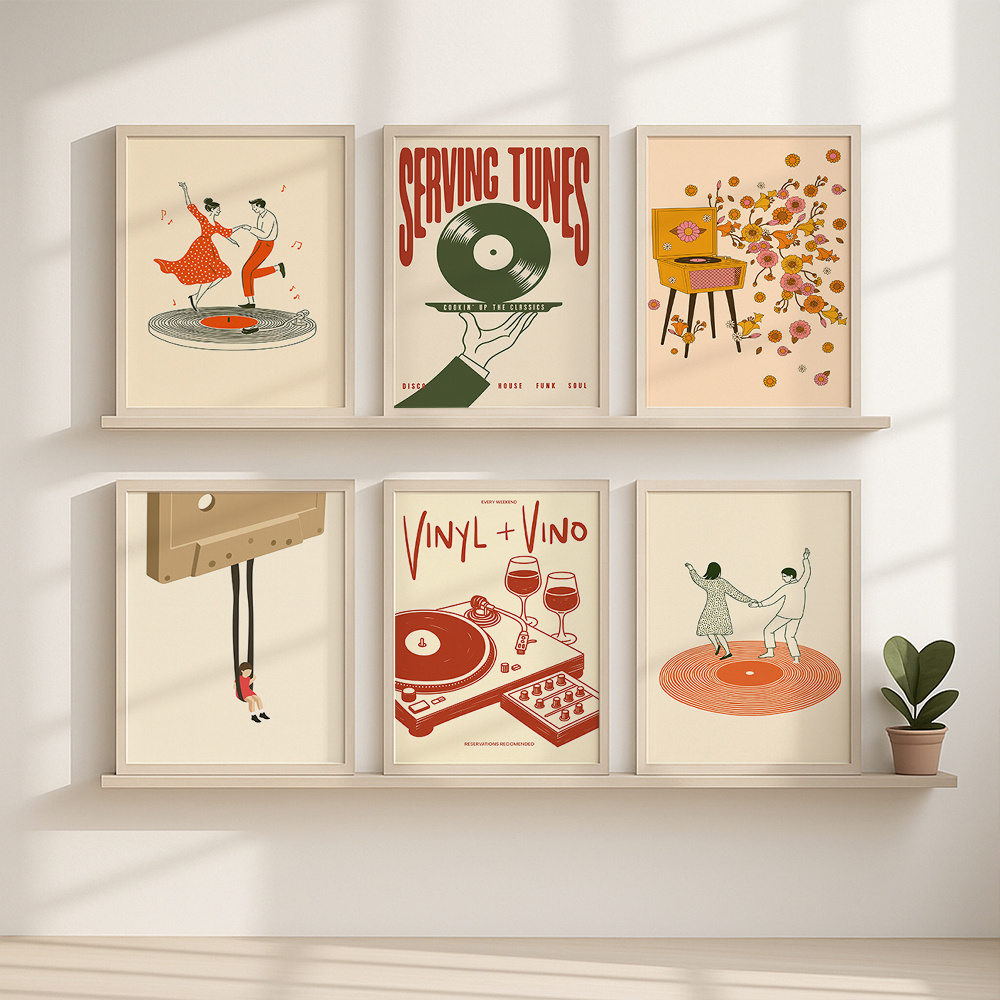 1pc Vintage Music Canvas Poste - Office Furniture For Sale ulasan dan harga