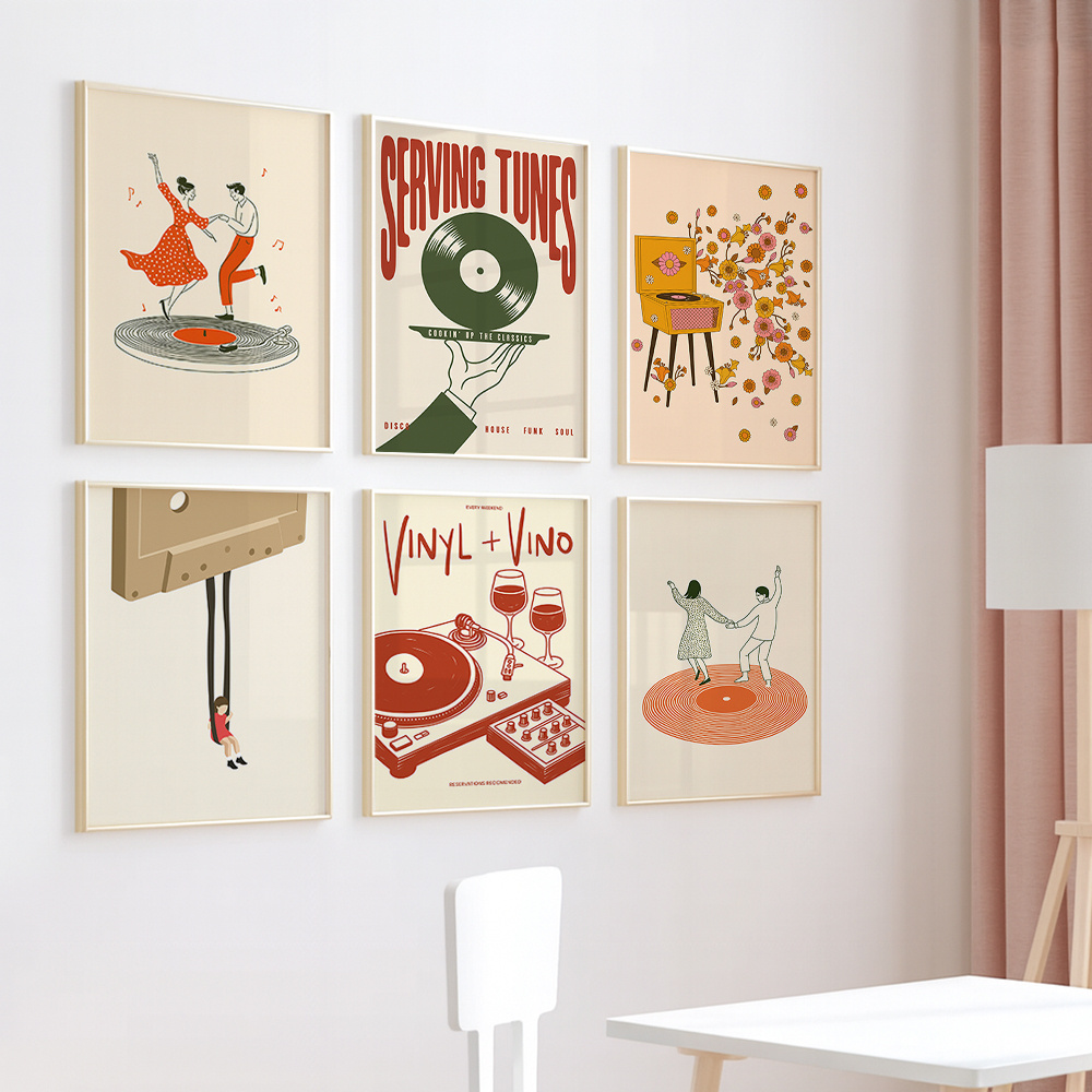 1pc Vintage Music Canvas Poste - Office Furniture For Sale ulasan dan harga