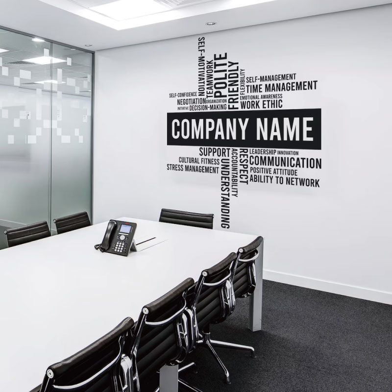 Custom Business Name Vinyl Wal - Office Furniture Names ulasan dan harga