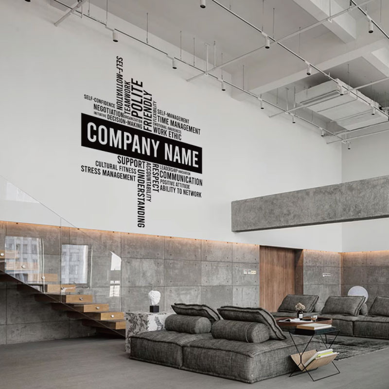 Custom Business Name Vinyl Wal - Office Furniture Names ulasan dan harga