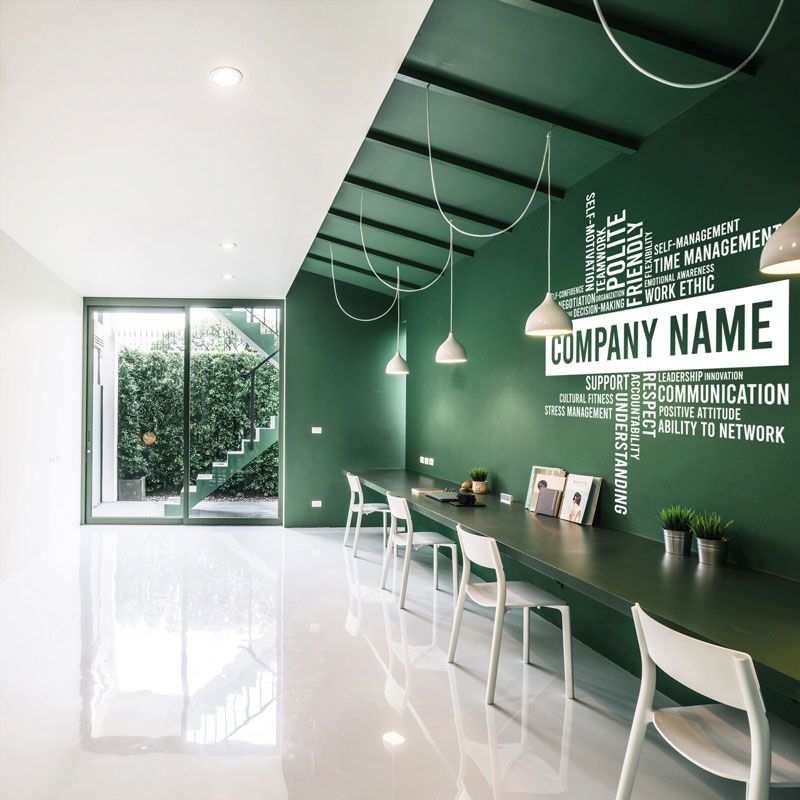 Custom Business Name Vinyl Wal - Office Furniture Names ulasan dan harga