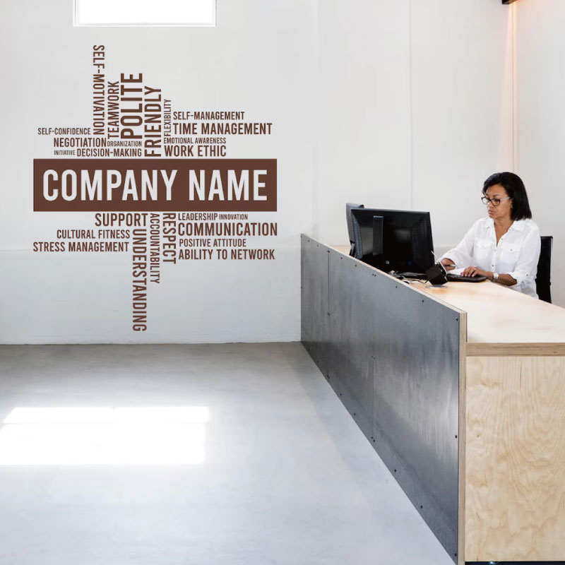 Custom Business Name Vinyl Wal - Office Furniture Names ulasan dan harga