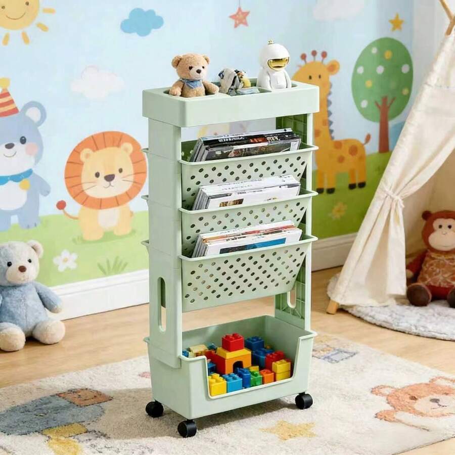 5-Tier Rolling Storage Cart wi - Book Cart Rolling ulasan dan harga