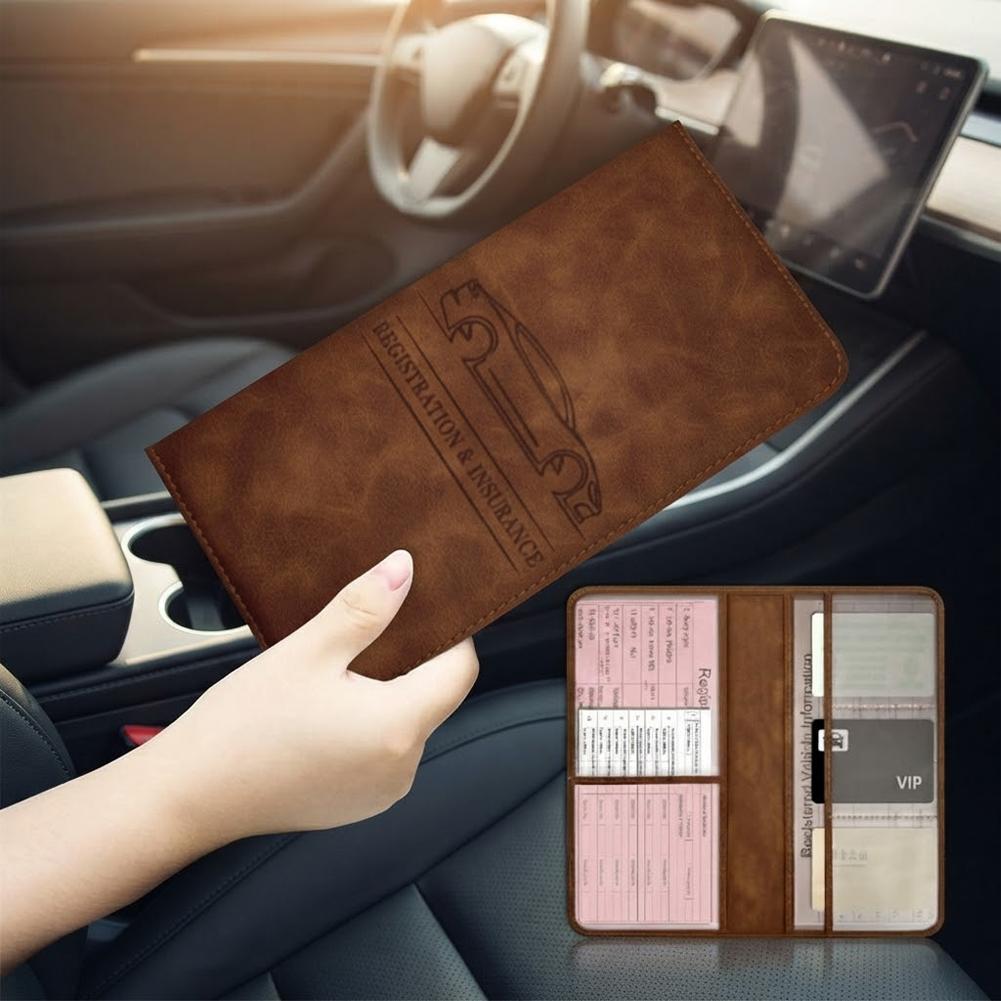 PU Leather Car Registration In - Binder Storage Box ulasan dan harga