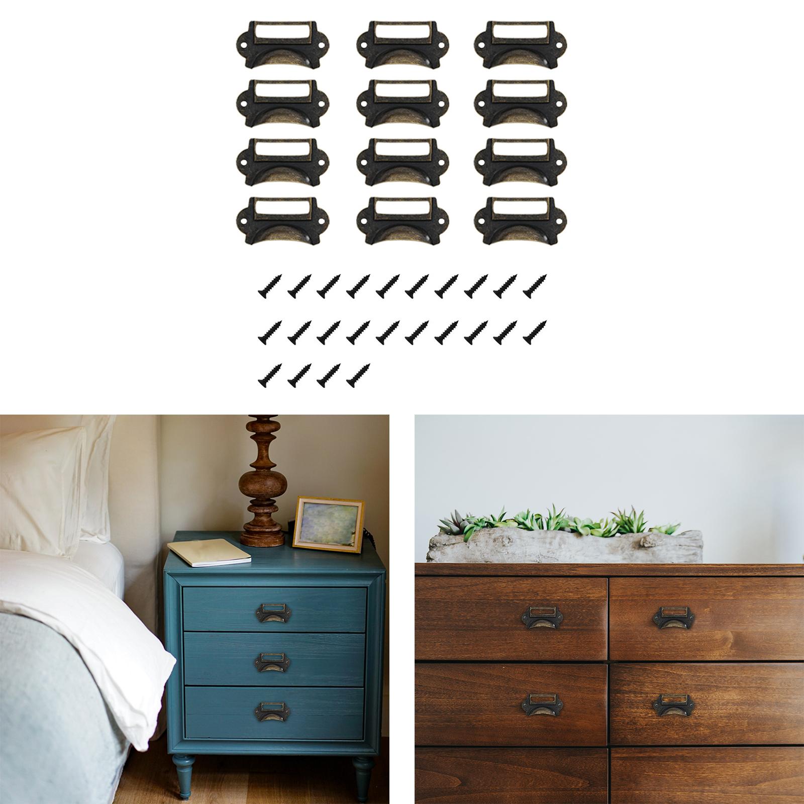 12Pcs Retro Style Drawer Pulls - Office Furniture Names ulasan dan harga