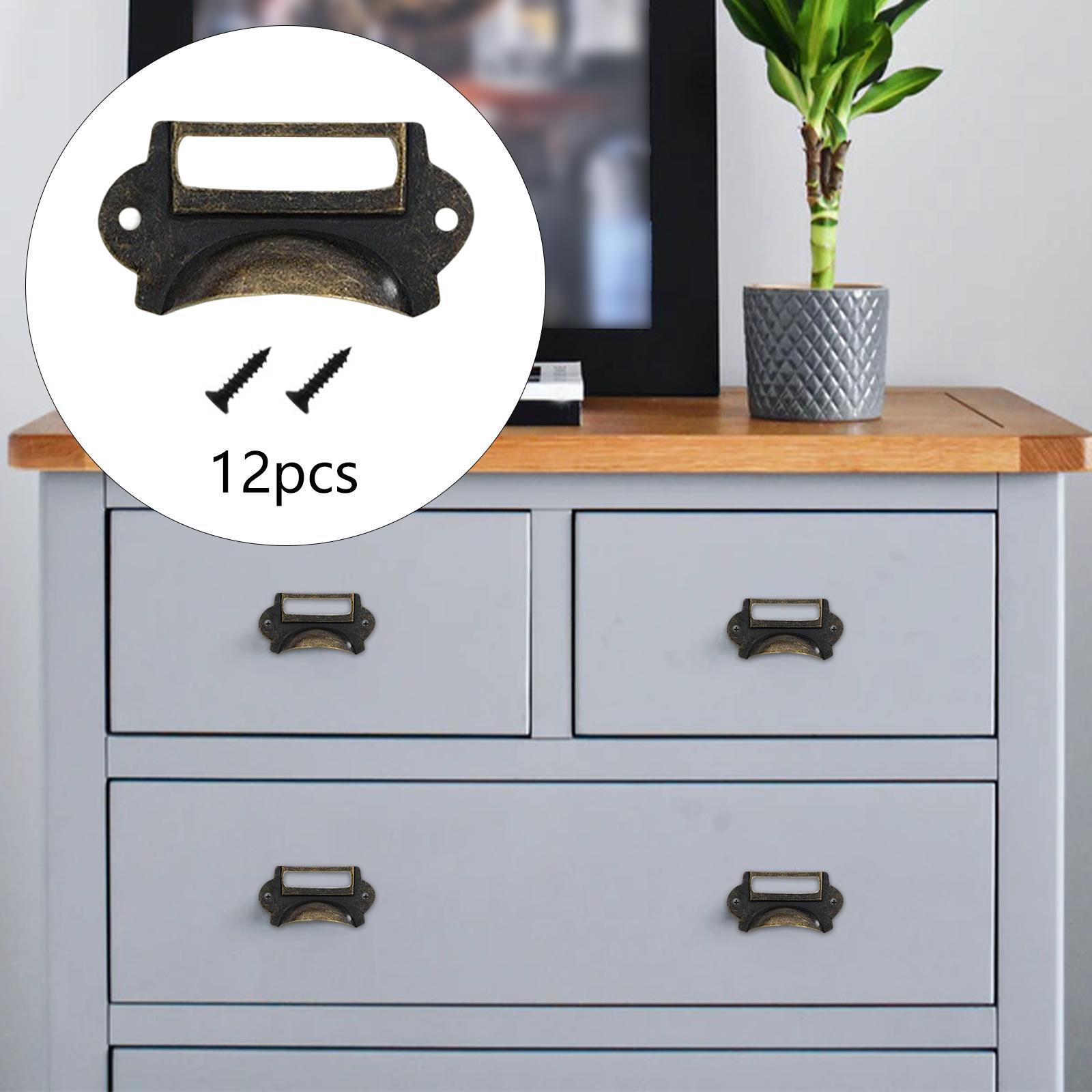 12Pcs Retro Style Drawer Pulls - Office Furniture Names ulasan dan harga
