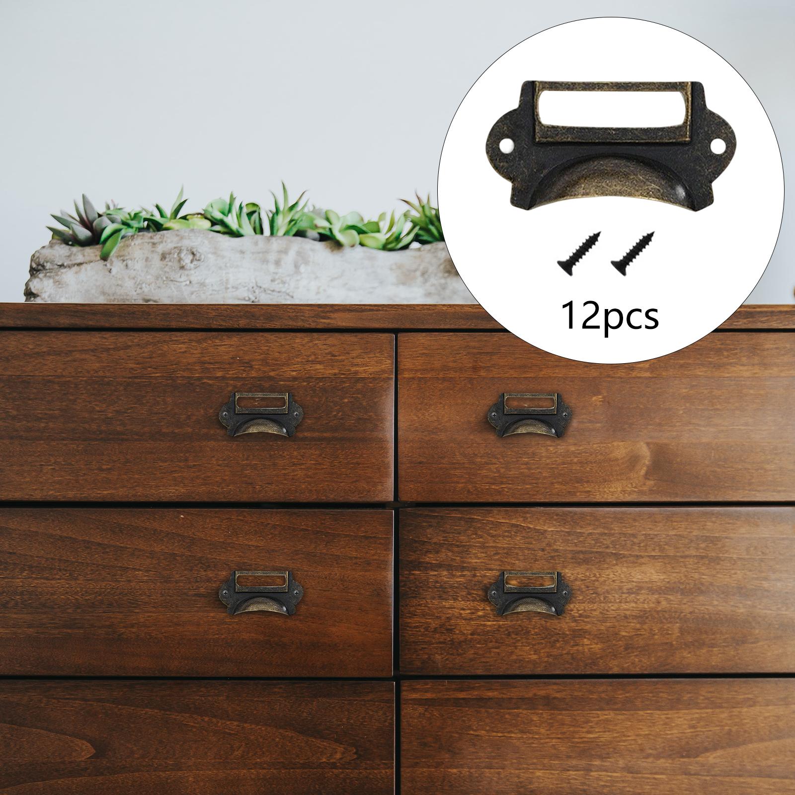12Pcs Retro Style Drawer Pulls - Office Furniture Names ulasan dan harga