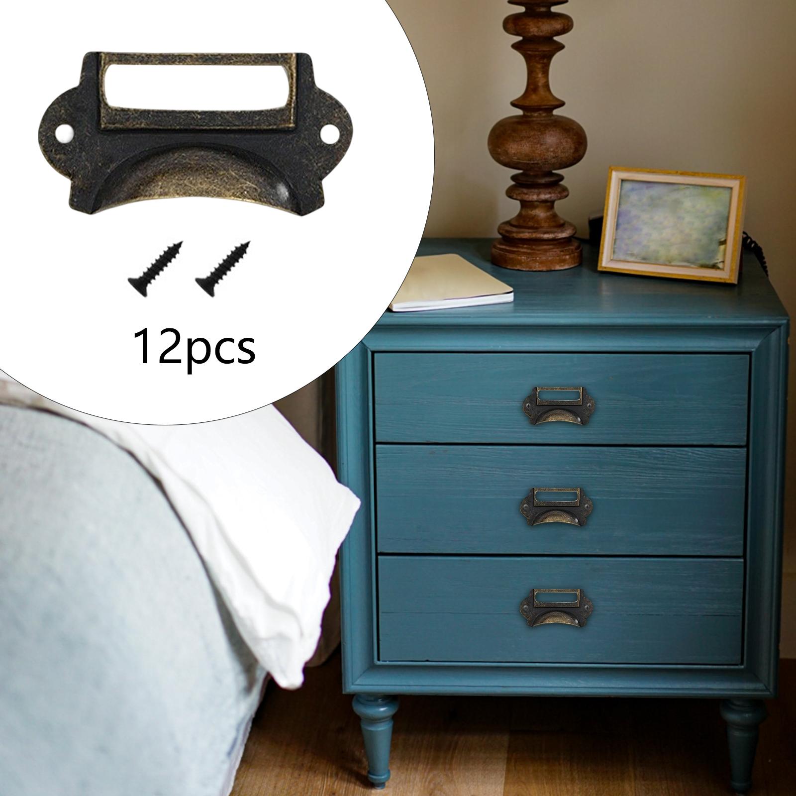 12Pcs Retro Style Drawer Pulls - Office Furniture Names ulasan dan harga
