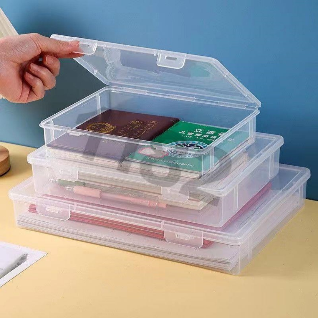 Stackable Clear A4 Document St - Binder Storage Box ulasan dan harga