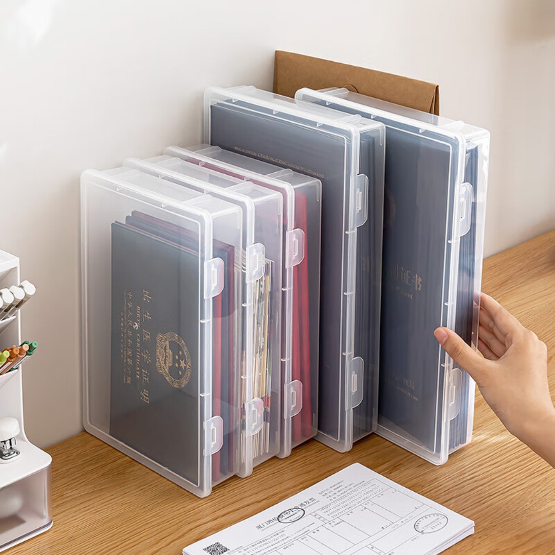 Stackable Clear A4 Document St - Binder Storage Box ulasan dan harga