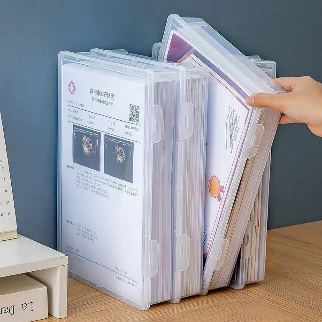 Stackable Clear A4 Document St - Binder Storage Box ulasan dan harga