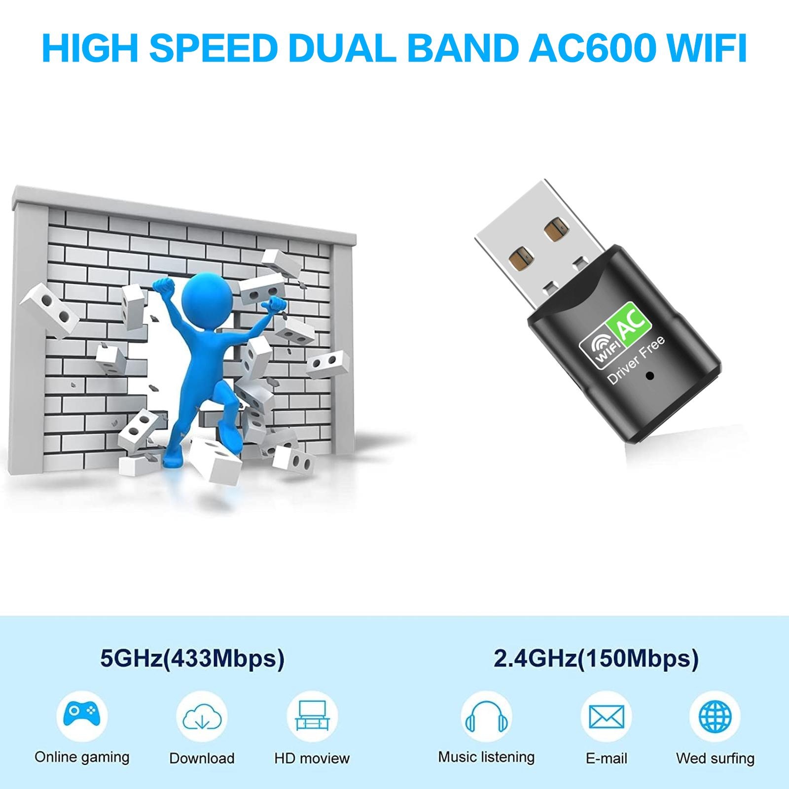 AC600 USB WiFi Adapter, Dual B - Adjustable Laptop Table ulasan dan harga